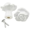 Bonsicoky 2 Pcs White Rose Drawer Pulls, Ceramic Flower Knobs