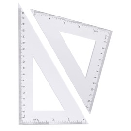 Zotemo 6-Piece Clear Math Geometry Set with 12-Inch and 6-Inch Rulers, 2 Triangles, 2 Protractors