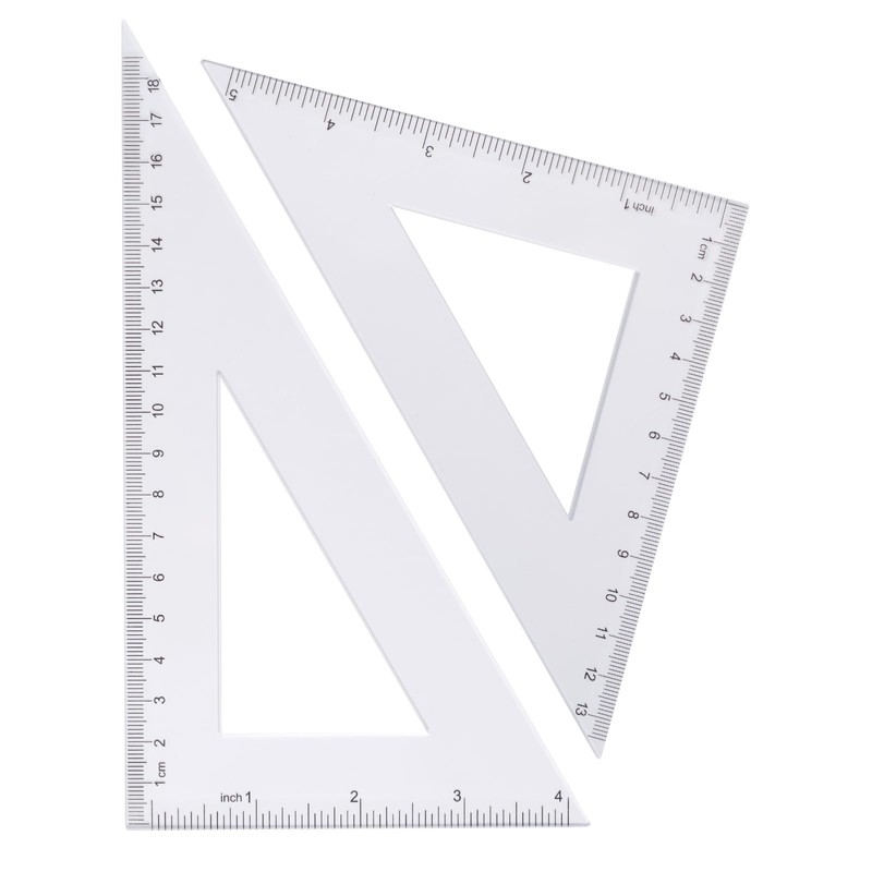 Zotemo 6-Piece Clear Math Geometry Set with 12-Inch and 6-Inch