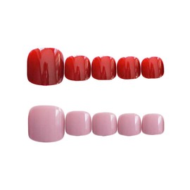 24 Pcs Toenail Emerald Colored Nail Red Fuselage Toe