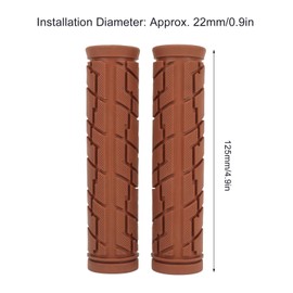 Hominas 1 Pair Bicycle Handlebar Grips Brown Rubber Mountain Bike Grips Ergonomic Comfortable Bicycle Grips for 22mm Folding Bikes