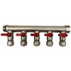 5 Loop Plumbing Manifold w/ 1" trunk & 1/2" pex