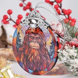 Mythology Sasquatch Christmas Ornament, Stained Glass Hanging Ornament, Christmas Tree Ornaments, Christmas Decoration, Holiday Ornament, Mythology Sasquatch Home Decor, Gift Exchange, Gift Idea