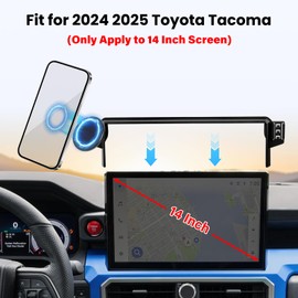 TUYICN Car Phone Holder for Toyota Tacoma 2024 2025 2026- for MagSafe Magnetic Cell Phone Mount for Tacoma Accessories 14 inch Touchscreen - Cradles Strong Magnets for iPhone（Not fit 8 inch