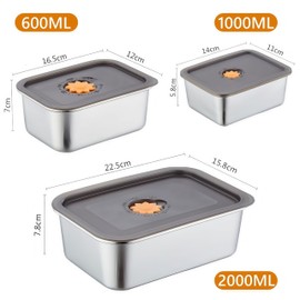 Longfng 3 Pcs Stainless Steel Food Containers Set,Airtight BPA-Free Lunch Box for Kids&Adult,Stackable Snack&Meal Prep Container, Storage Box with Lid