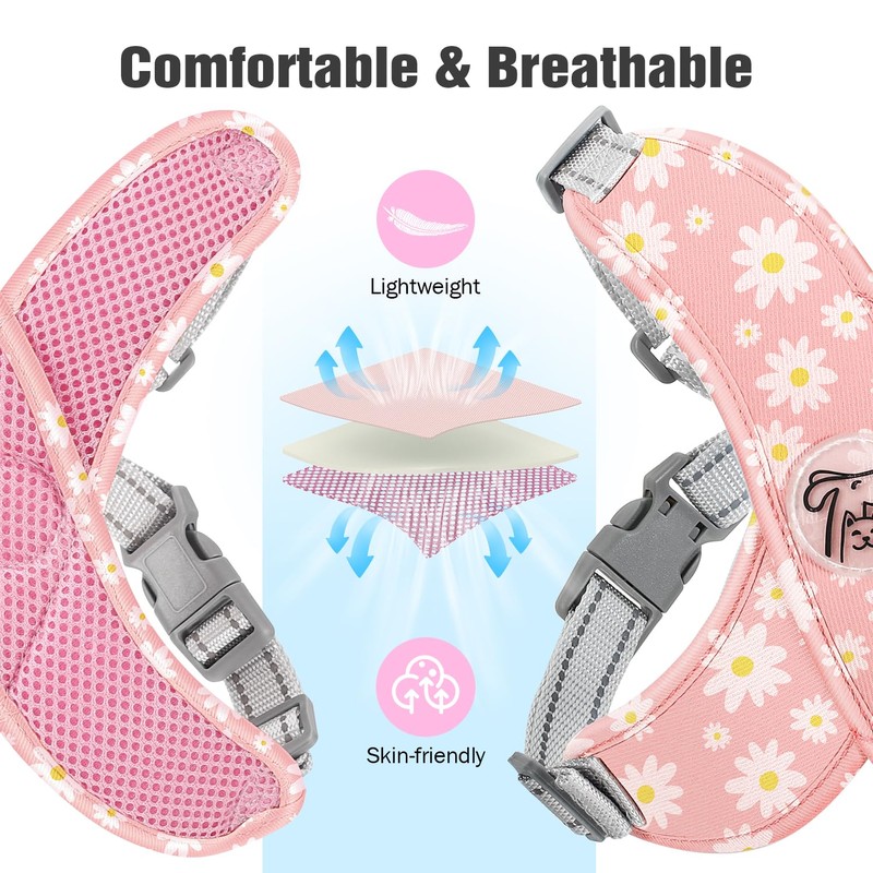 Pawaboo Small Dog Harness and Leash Set, Puppy Harness X-Frame