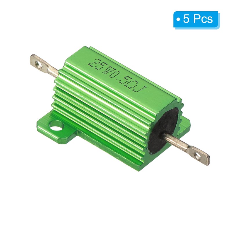 PATIKIL 25W 0.5 Ohm Aluminum Shell Resistor 5 Pack Aluminum