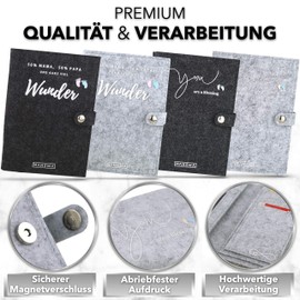 MAHEWA® Premium Maternity Log Cover Made of Felt Fabric | Maternity Log Organiser Maternity Log Bag Protective Cover | Unisex Envelope Case for Maternity Pass Cover for Maternity Log Light Grey BLESSING