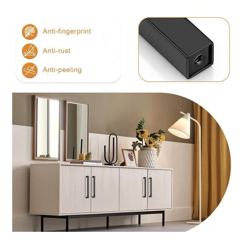 Probrico 10 Pack Matte Black Stainless Steel Modern Square Cabinet