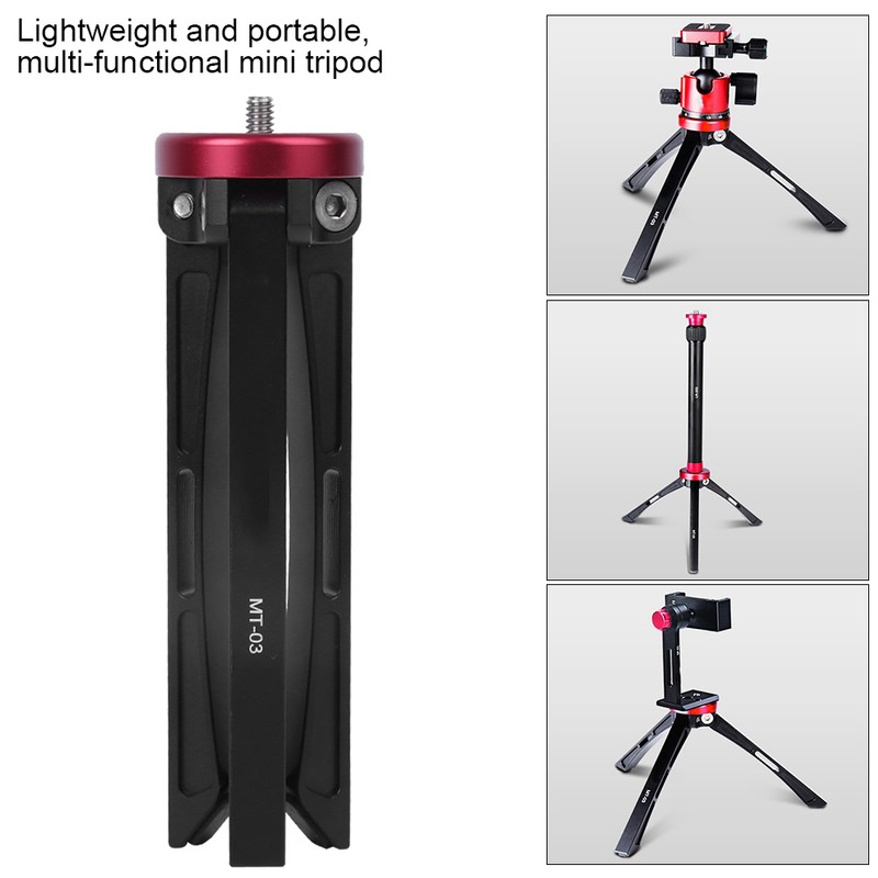 Manbily Foldable Mini Desktop Tripod Phone Camera Ball Heads Stand