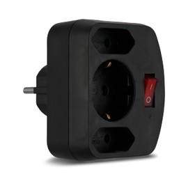 Rev Ritter 00135171 Adaptor 2+1 with Switch Black