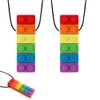 2 Pack Building Blocks Necklace Rainbow Anxiety Necklace