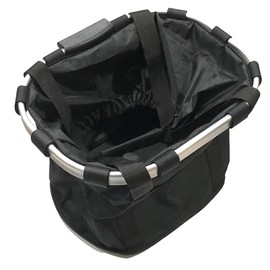 Audiofan Bicycle Basket Front, Removable, Foldable, Drawstring Type, Waterproof, Removable, For Pets, Shopping, Work, Camping, Outdoors, Black