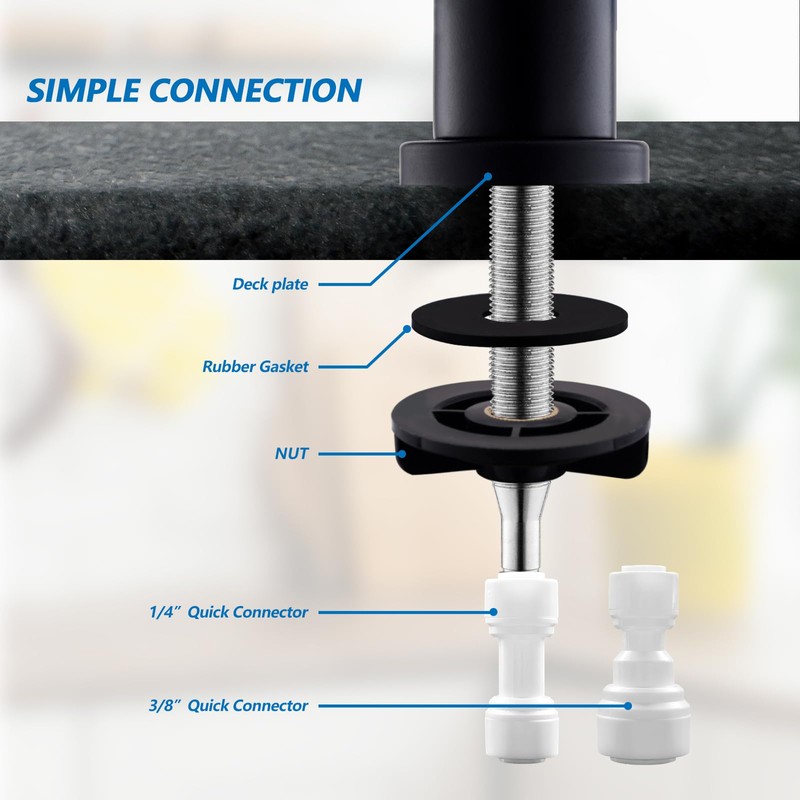 WEWE Matte Black Drinking Water Faucet Non Air Gap Stainless