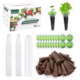GARDENCUBE GardenCube 160pcs Hydroponic Pods Kit: Grow Anything Kit with 40 Grow Sponges, 40 Grow Baskets, 40 Grow Domes, 40 Pod Labels - Compatible with Hydroponics Supplies from All Brands