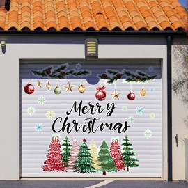 Dunzoom 32 Pcs Christmas Garage Door Decorations Magnets Xmas Ball Painting Xmas Tree Ball Needle Pine Winter Snowflake Holiday Refrigerator Fridge Kitchen for Christmas Tree Decor