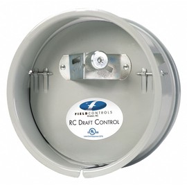 Field Controls 2-3/4" x 7-5/8" x 7-5/8" Galvanized Steel Barometric Draft Control, Silver