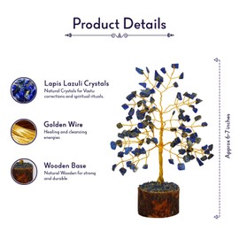Lapis Lazuli Crystal Tree - Money Trees - Tree of Life - Hippie Gifts for Women - Feng Shui Decor - Crystal Gifts - Spiritual - Crystal - Blue Stone Tree - Crystal Decor - Home Décor - Gem Tree
