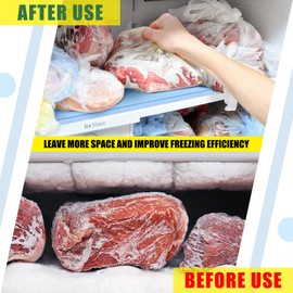 Blushtier 4 Pcs No Frost Anti Ice Freezer Mat Refrigerator Liners Washable Refrigerator Mats Blue Fridge Mats Fridge Accessories for Refrigerator Deep Freezer(17.7 x 5.7 Inch)