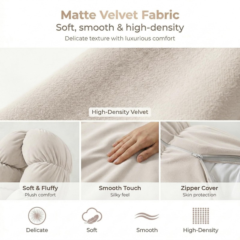 Ailuteie Pat. Pend. Long Bolster Pillow for Bed, 39 Inch,