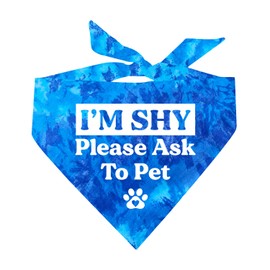 I'm Shy Please Ask to Pet Dog Bandana (Royal Scrunch, OS590)