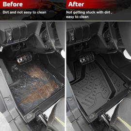 XUTVOTOR Floor Mats for Can-Am Maverick R, TPE Front Row Floor Mats All Weather Protection Durable Slush Liners for Can Am Maverick R X RS 2024+ Accessories, Black