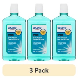 Unbranded (3 pack) Sugar-Free Pre-Brush Dental Rinse, Green Mint, 24 fl oz, Compare to