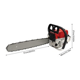 20-Inch Gasoline Chainsaw, 52CC 2000W 2-Stroke Portable Gas Powered Chain Saw, 7500RPM High Speed Single Cylinder Air-Cooled Cordless Hand Pull Start Chainsaw for Wood Cutting Gardening