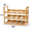 Pumtus 3 Tier Bamboo Water Bottle Organizer, Stackable Bottle Storage