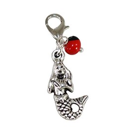 Evelyn Brooks Designs Peruvian Souvenir Sealife Mermaid Princess Silver Pendant Charm(1” x 0.4”)- Symbol Prosperity, Love & Good Luck