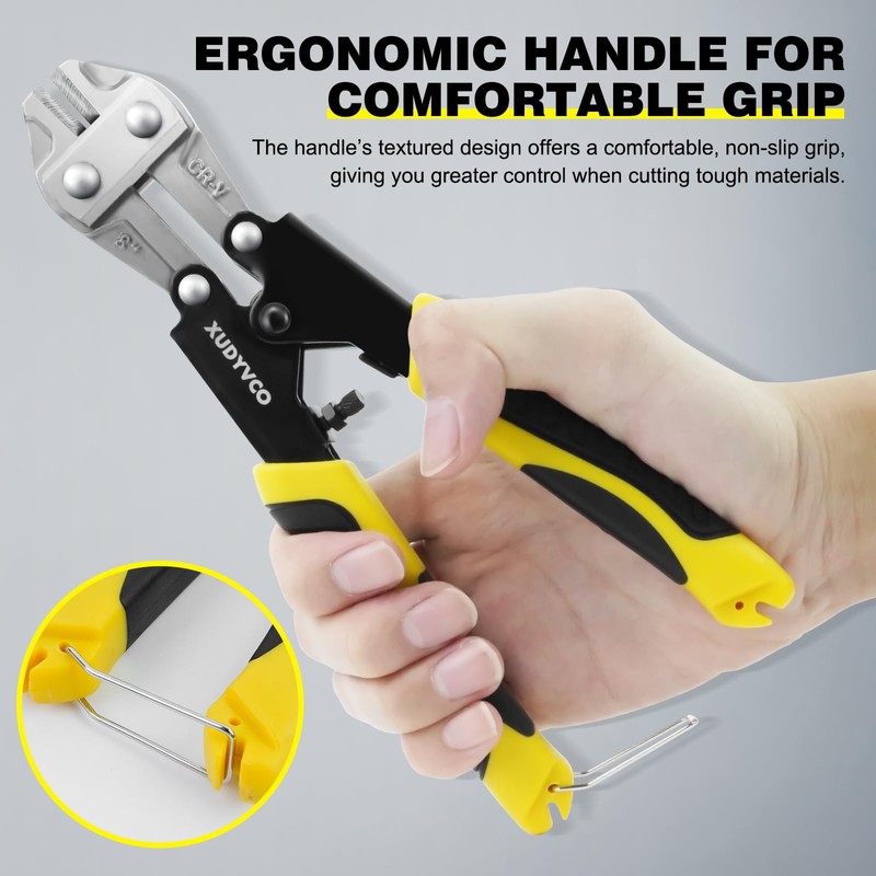 XUDYVCO Mini Bolt Cutters, Premium 8IN Heavy Duty Wire Cable