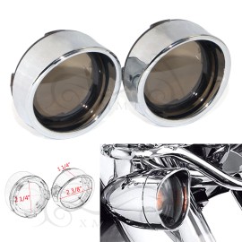 Unbranded Bullet Style Turn Signal Light Lens Cover Bezels Visor For Harley Dyna Sportster