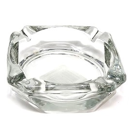 Retro Heavy Square 3-3/4 in. Wide Glass Ashtray