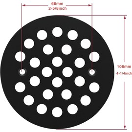 xumy 4-1/4Inch Round Shower Drain Cover Black Replacement Screw-in Shower Floor Drain Strainer Included 2 Sets of Screws. (Matte Black)