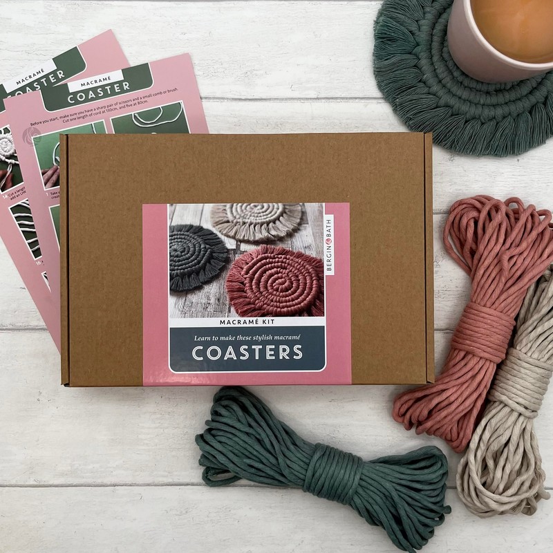 Bergin & Bath Macramé Craft Kit Coasters. Learn to make