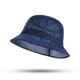 MACOGEAR Mesh Bucket Hat for Women: Summer Hats for Men - Breathable Beach Hat - Cool Safari Hat Gardening Hiking Fishing Hats-Blue