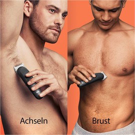 Braun Bodygroomer 3 Body Care and Hair Removal for Men with SkinShield Technology, Sensitive Comb Attachment, Lifetime Sharp Metal Blade, Valentine's Day Gift for Him, BG3350, Black/Grey