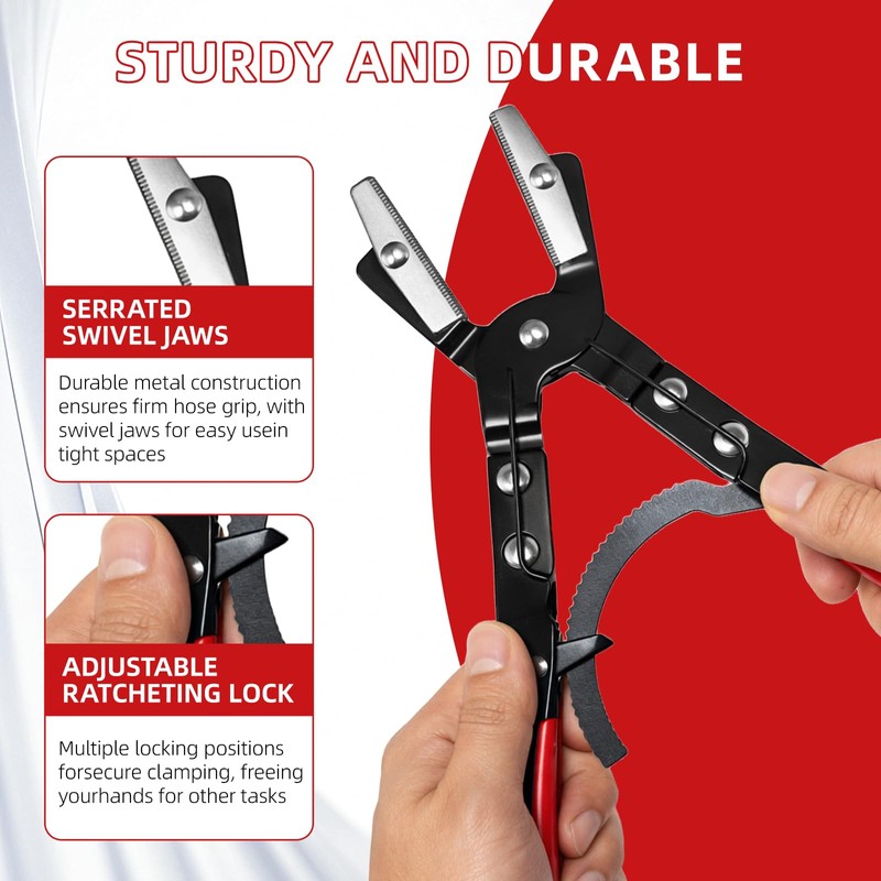 3-Piece Ratcheting Hose Pinch Off Pliers Set 8" 10" 12"