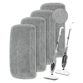 KEEPOW Steam Mop Pads Compatible with Mxnsewr Steam Mop, Compatible with GorFanty Steamer Mop GF-6610B/GF-6610, Fit for Neugo Steam Mops NE033, 4 Pack Spiral Microfiber Steam Mop Replacement Pads