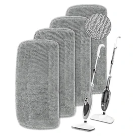 KEEPOW Steam Mop Pads Compatible with Mxnsewr Steam Mop, Compatible with GorFanty Steamer Mop GF-6610B/GF-6610, Fit for Neugo Steam Mops NE033, 4 Pack Spiral Microfiber Steam Mop Replacement Pads