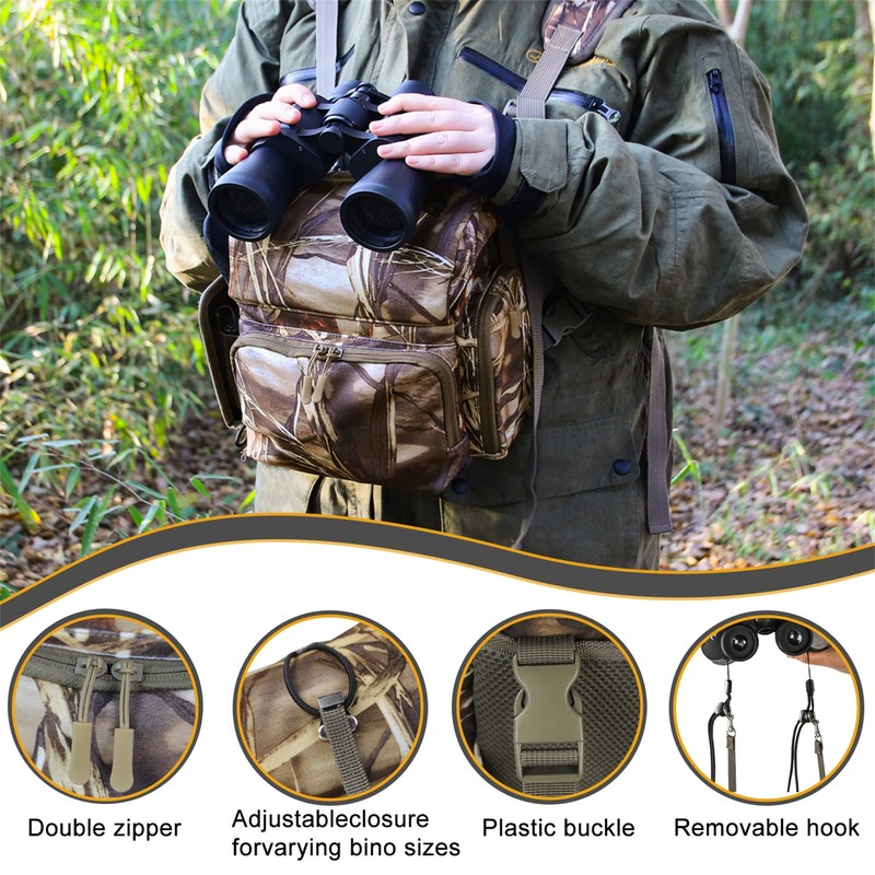 MDSTOP Binocular Harness, Bino Harness Chest Pack with Rangefinder Pouch,
