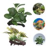 GRIRIW 2Pcs Durable Plastic Aquarium Decorations Betta Leaf Pad Hammock