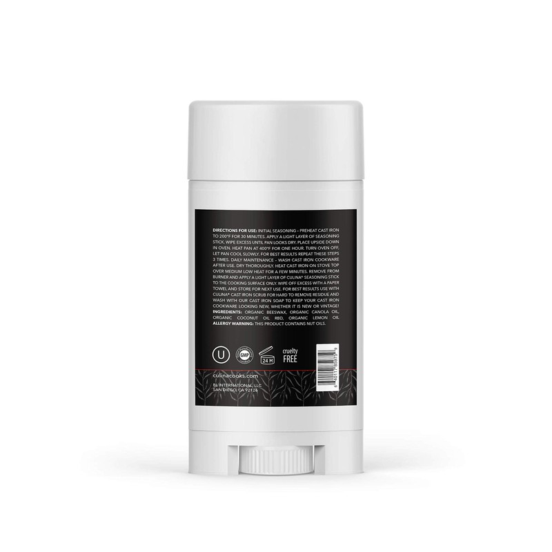Culina Cast Iron Seasoning Stick | 100% Organic Ingredients |