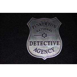 Old West Badges Pinkerton Detective Badge Metal Costume Prop Silver Color