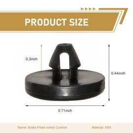 Opuweiy 4 PCS Brake Pedal Stop Pad, Rubber Broken Brake Light Switch Stopper, Not-Easily Vehicle Clutch Pedal Stopper, Universal for Most Cars Trucks (Black)