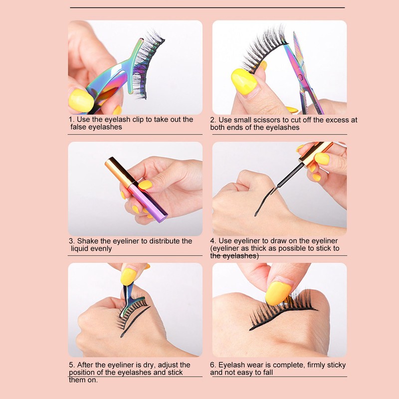 5 Pairs Magnetic Lashes with Eyeliner Kit Glue Free Waterproof