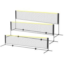 D0100HADN07 Badminton Volleyball Pickleball Tennis Net Set 14ft X 2.5ft Adjustable Metal Poles Kids Indoor Outdoor UseBall Net Size: 14 x 2.5 ft, Shank Diameter: 3/4 inch