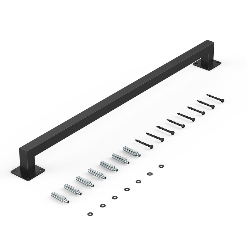 VEVOR Wall Mounted Stair Handrail, 4ft Black Iron Staircase Handrail
