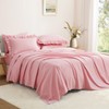 Horbaunal 2 Pack Pink Ruffle Pillowcases Queen Size, 20" x