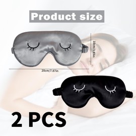 2 Stück Schlafmaske Kinder,Schlafmaske Frauen,Schlafbrille Damen Bequem,Augenmaske Schlafmasken für Reisen und Zuhause,Augenklappe Schlafen,Weiche schlafmaske Seide&Sleeping Mask für Kinder&Erwachsene